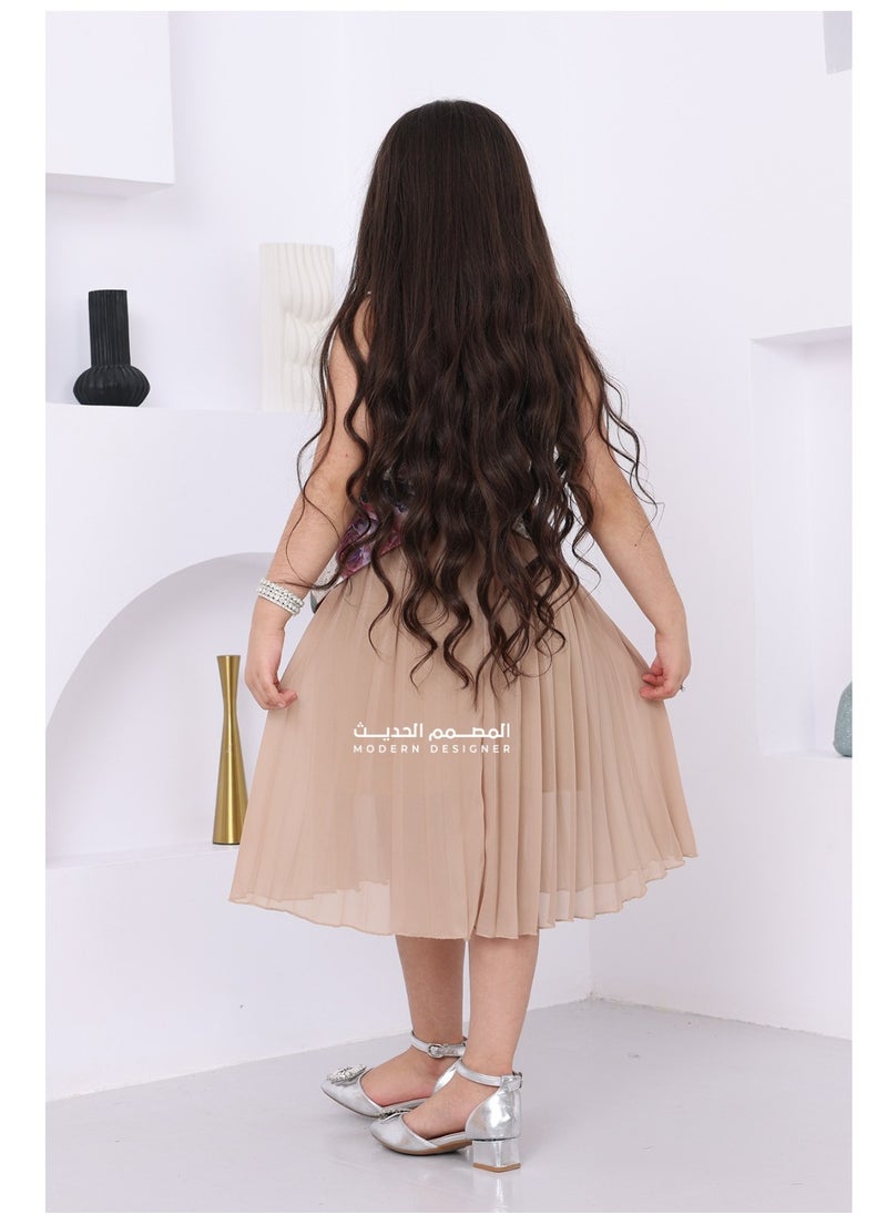 Denty - Luxury children's dress designed in an elegant and attractive style suitable for parties and special occasions. It features a unique design in the form of a jacket and skirt. - Image 1
