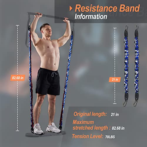 Hot Wave HOTWAVE Resistance Bands for Portable Gym,Push Up Board and Pilates Bar Replacement Backup Exercise Band. Safety Cloth Cover,Squat Workout,Strength Training Fitness Accessories - Image 2