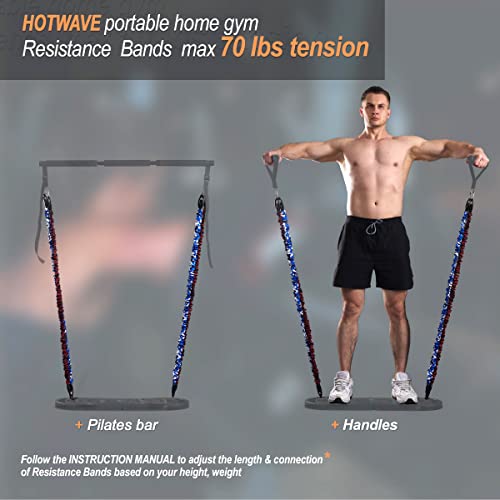 Hot Wave HOTWAVE Resistance Bands for Portable Gym,Push Up Board and Pilates Bar Replacement Backup Exercise Band. Safety Cloth Cover,Squat Workout,Strength Training Fitness Accessories - Image 4