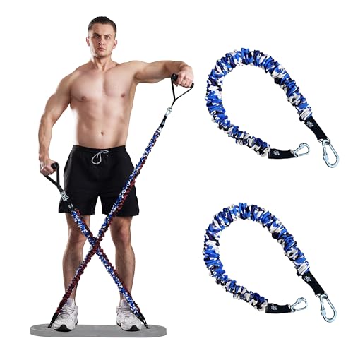 Hot Wave HOTWAVE Resistance Bands for Portable Gym,Push Up Board and Pilates Bar Replacement Backup Exercise Band. Safety Cloth Cover,Squat Workout,Strength Training Fitness Accessories - Image 1