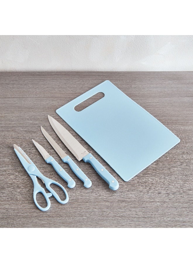 Home Box Rogers 5-Piece Knives with Scissors and Chopping Board Set 28.5 x 0.5 x 19.5 cm - Image 2