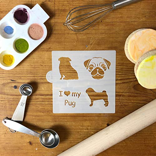 Designer Stencils I Love My Pug Cookie and Craft Stencil by Designer Stencils - Image 3
