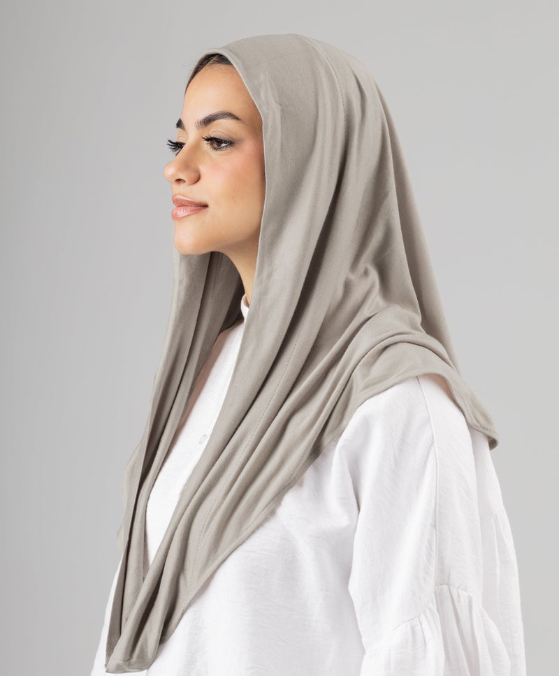طرحة مريحة من القطن والليكرا — لون بيج ملكي
