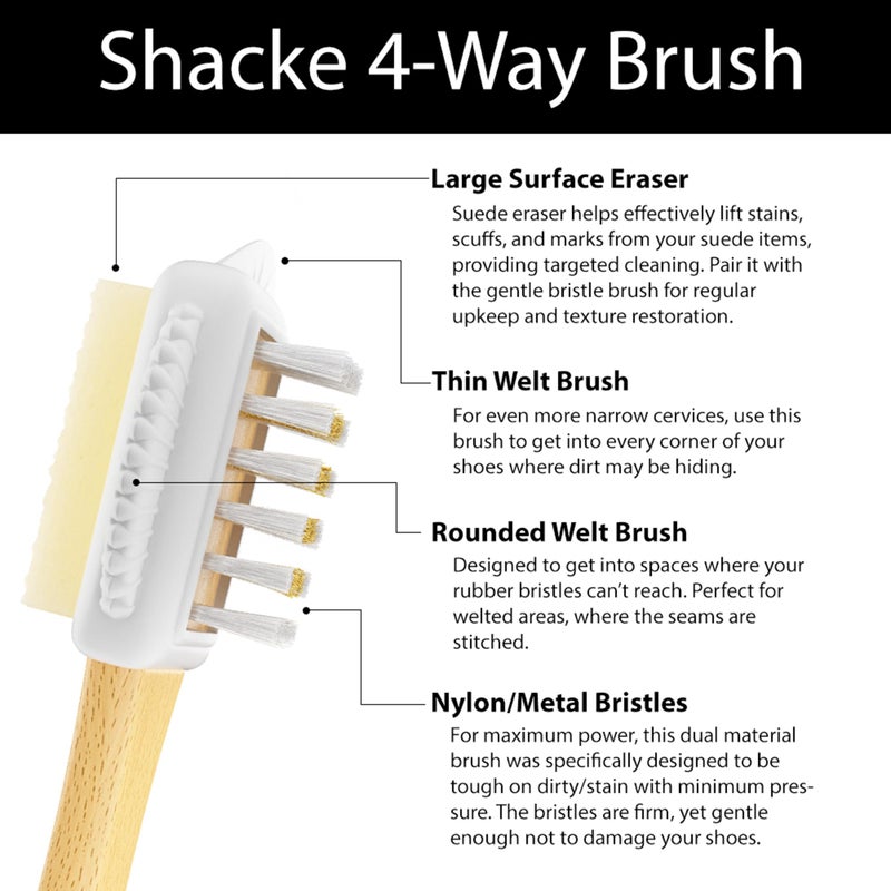 Shacke Suede & Nubuck 4-Way Leather Brush Cleaner (Top Eraser) - Image 4