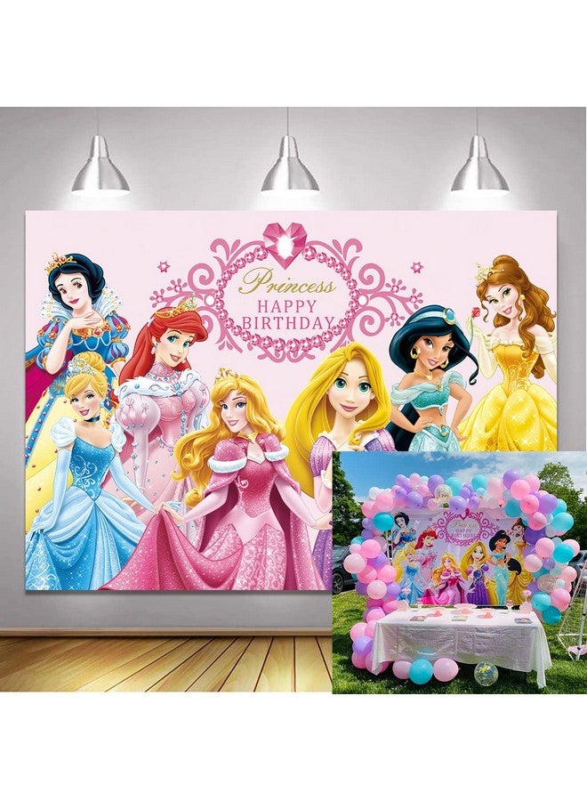 Princess Backdrop Pink Baby Shower Backdrop For Girl 1St Birthday Photography Background Princess Birthday Party Supplies Table Decoration Banner Customized Backdrops (5X3Ft)