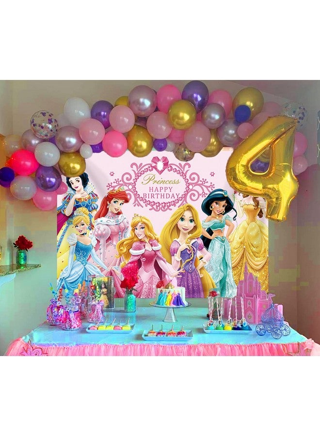 Princess Backdrop Pink Baby Shower Backdrop For Girl 1St Birthday Photography Background Princess Birthday Party Supplies Table Decoration Banner Customized Backdrops (5X3Ft)