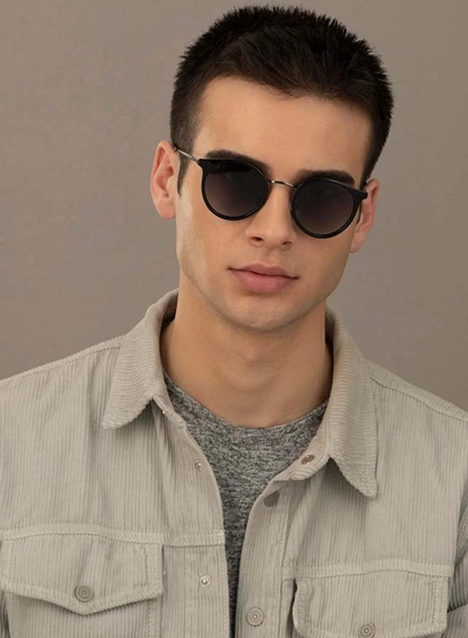 VINCENT CHASE Round Stylish Sunglasses | Polarized & UV Protected | (48) Grey | VC S11164