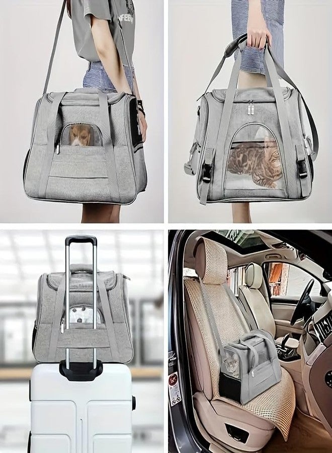 QQLe Cat Carriers, Dog Carriers, Pet Carriers – Airline-Approved Soft-Sided Bag for Cats & Small Dogs (Up to 15 lb), Foldable, Breathable Mesh, Privacy Cover, Washable & Lightweight - Image 2