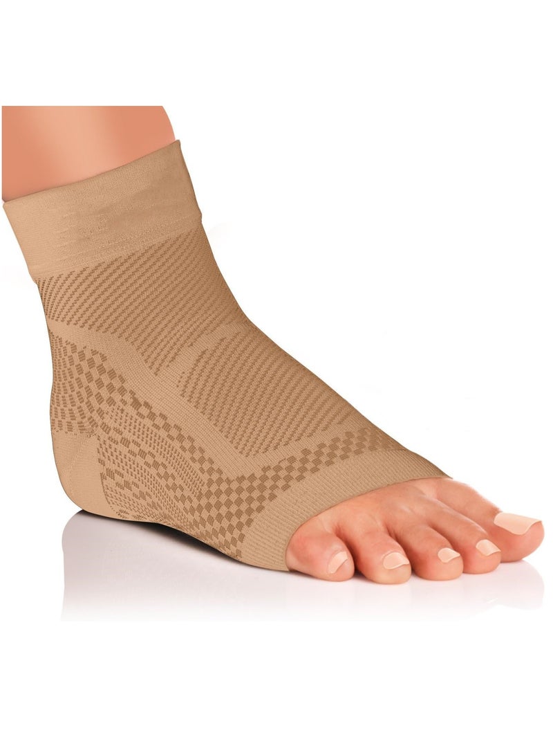 Generic 2Pcs Ankle Brace Compression Sleeve,Plantar Fasciitis Sock with Foot Arch Support Reduces Swelling Heel Spur Pain for Sports Ankle Brace Compression Sleeve(Beige,L) - Image 2
