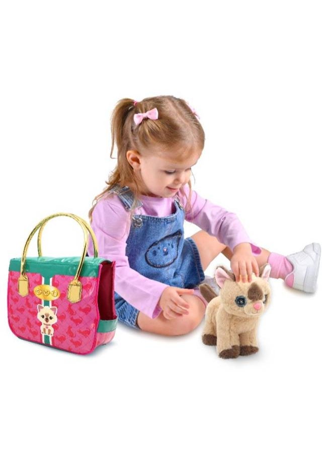 Funville Brown Kitten Soft Doll With  Carrier  - Image 2