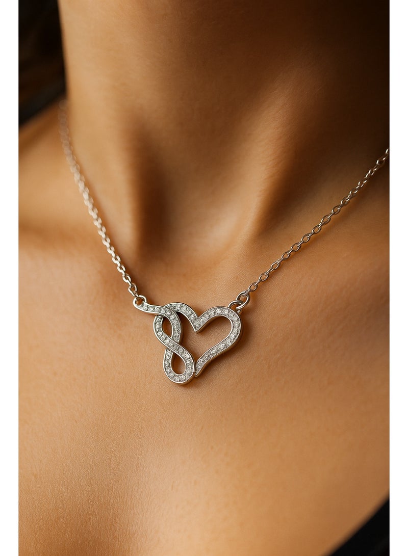3Diamonds 3Diamonds Platinum-Plated Infinity Heart Necklace – Elegant Crystal Pendant for Women - Image 4