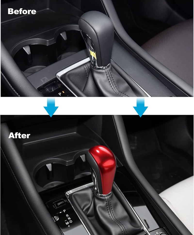 ANFOKAS لـ مازدا 3 CX-30 2023 2022 2021 2020 لـ مازدا CX-50 2023 إكسسوارات لوحة تروس سيارة رياضية أوتوماتيكية غطاء مقبض ناقل الحركة غطاء زخرفي - أحمر محكم الغلق ومقاوم للغبار - Image 4