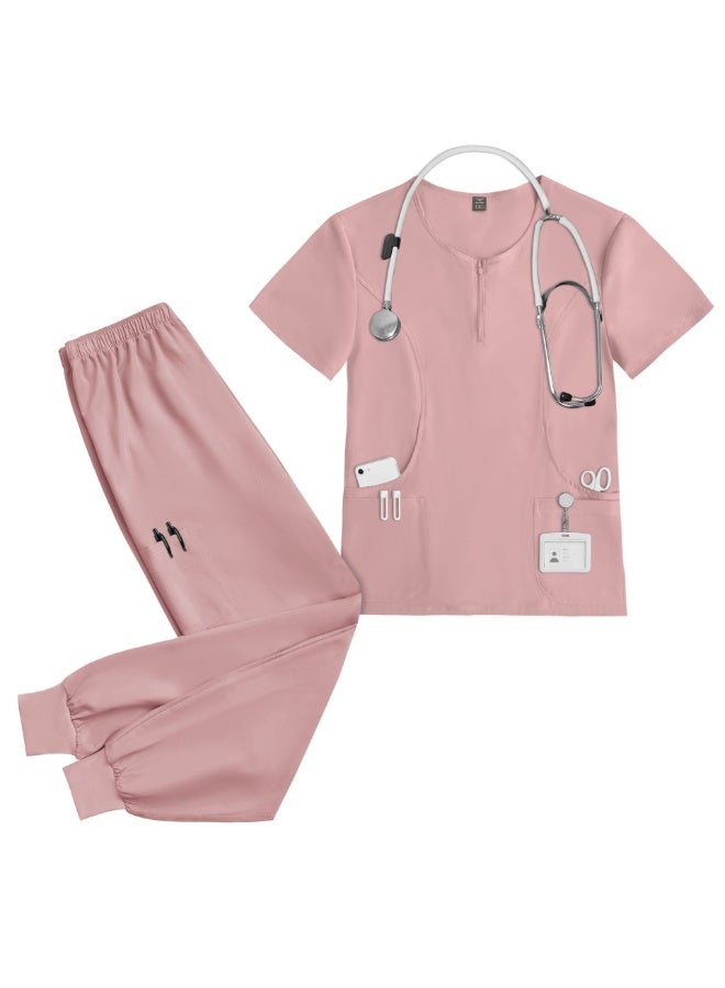 NIBEMINENT Doctor Nurse Scrub Set Hospital Uniforms Medical Scrubs Nurses Accessories Pet Clinic Work Clothes Multicolor Suits - Image 1