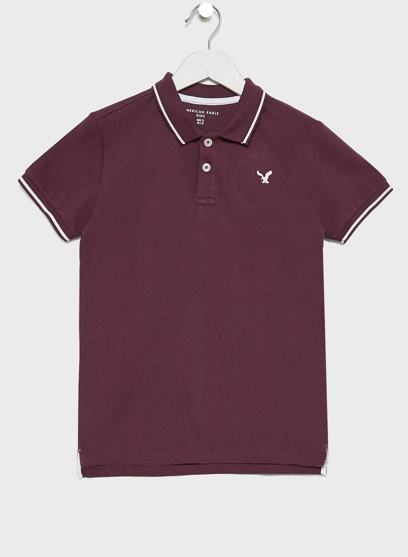 American Eagle Kids Tipped Polo