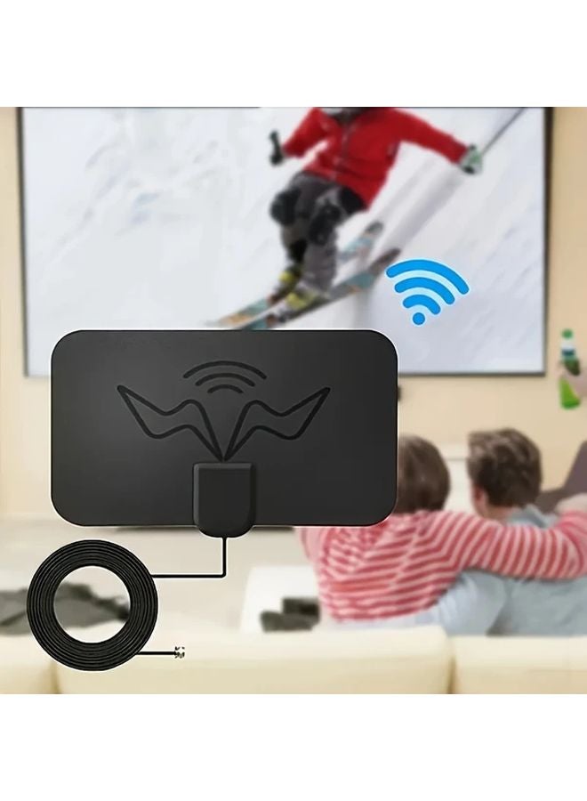 2024 Black Indoor TV Antenna USB Powered 4K 1080P Amplified Signal Reception - Image 5