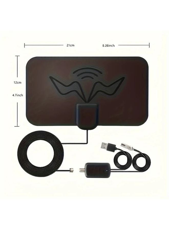 2024 Black Indoor TV Antenna USB Powered 4K 1080P Amplified Signal Reception - Image 3