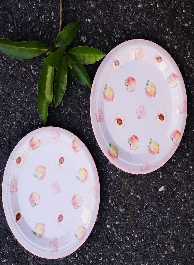 Pandecor 50 Pieces Peach Fruit Paper Dessert Plates,7 Inches Disposable Sweet as a Peach Cake Plates for Birthday Party and Baby Shower - Image 4