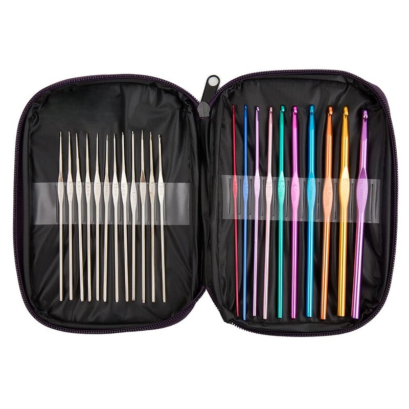 BetyBedy 22Pcs Crochet Hooks Set, BetyBedy Aluminum Handle Knitting Needles, Multicolor Crochet Needles for Yarn Craft, 0.6~6.5mm - Image 1