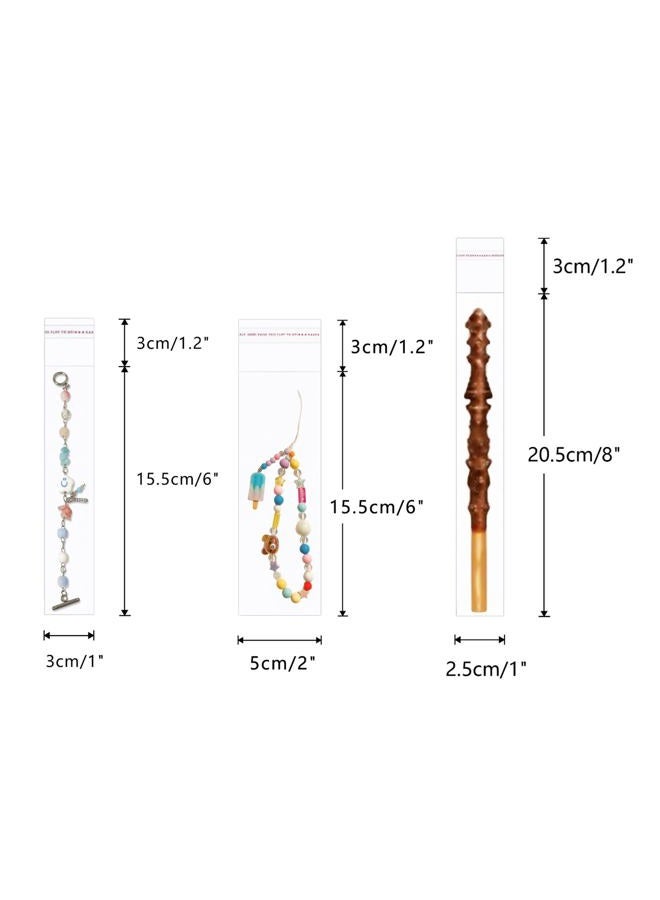 KnR Harmony أكياس سيلوفان طويلة 300 قطعة 1x8" رفيعة ذاتية اللصق أكياس سيلوفان شفافة قابلة لإعادة الإغلاق OPP بولي أكياس 2 مل لفرشاة الأسنان قلم حلوى حرف هدايا تفضيلات ملعقة قهوة فرشاة شفاه - Image 4