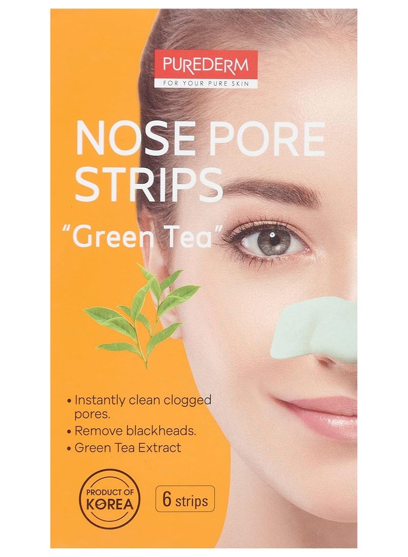 شرائط تنظيف المسام بالشاي الأخضر - 6 قطع