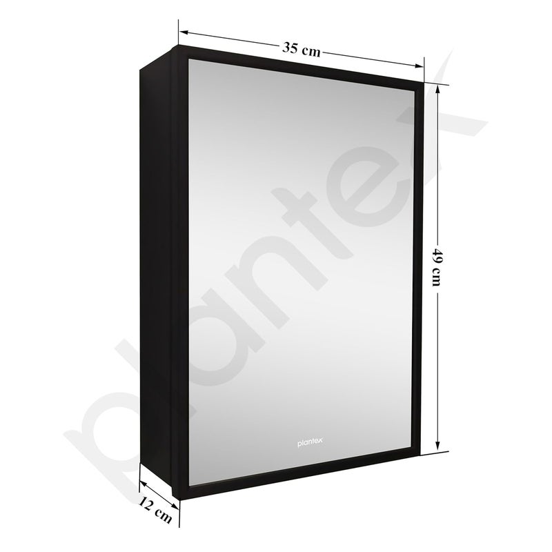 plantex Plantex HeavyDuty Stainless Steel Bathroom Organiser with MirrorBathroom Mirror CabinetMirror Cabinet for Wash BasinMirror with Storage 14x20 InchBlack  - Image 2