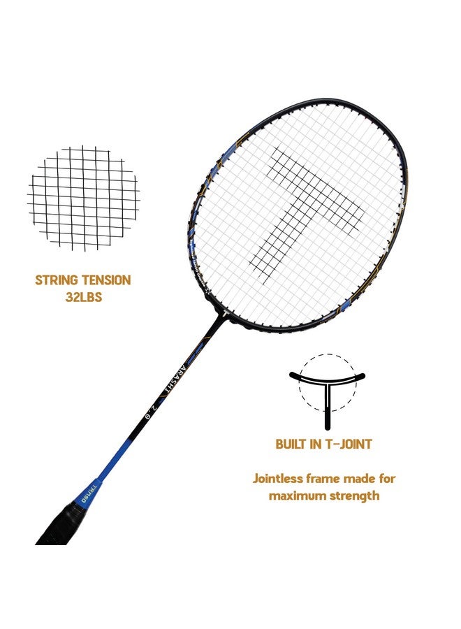 TANSO Arashi 2.0 Full Graphite Ultra Light Weight Carbon Fibre Strung Badminton Racket with Free Full Racquet Cover (77 Grams, 32 Lbs Tension, Strung with Premium Strings) (Blue) - Image 3