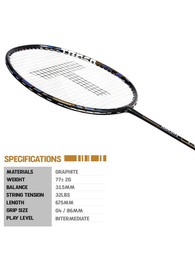 TANSO Arashi 2.0 Full Graphite Ultra Light Weight Carbon Fibre Strung Badminton Racket with Free Full Racquet Cover (77 Grams, 32 Lbs Tension, Strung with Premium Strings) (Blue) - Image 2