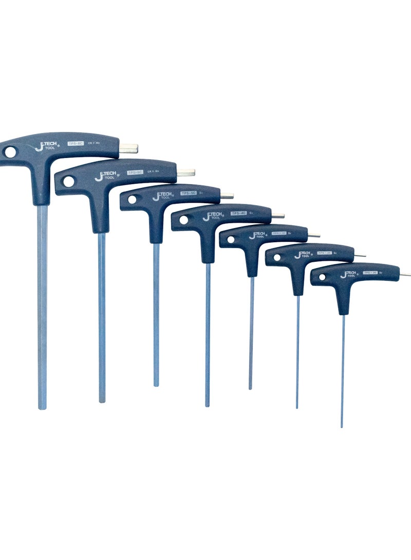 jetechtool Jetech 7-Piece Allen Wrench Set, Metric, T-Handle, Hex Key Set, Portable Allen Key Set for Basic Home Repair and Mechanical Maintenance, 2mm-8mm - TPS-7S - Image 1