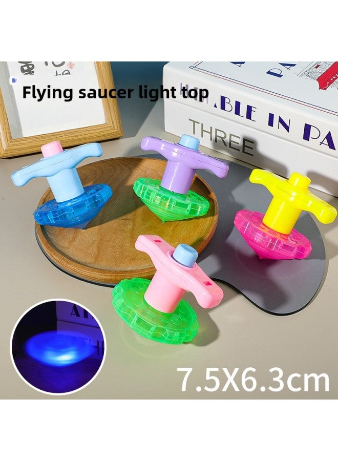 Children's Luminous Lotus Gyro Toy Strawberry Gyro Launch Kindergarten Baby Gift Stall Small Toys Wholesale-Color:Luminous Flying Saucer Top - One Random Color  - Image 1