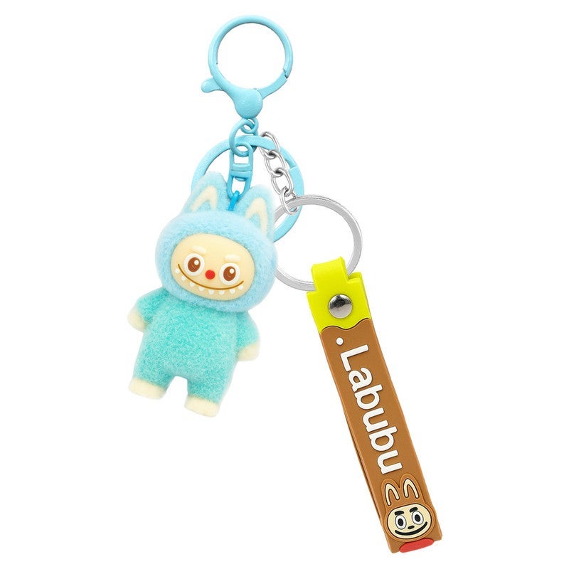 LABUBU Cartoon Character Keychain with Strap and 3D Figure – Soft PVC Key Ring for Keys, Bags, Backpacks and Car Accessories - Image 1