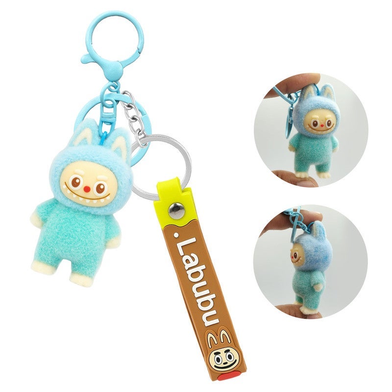 LABUBU Cartoon Character Keychain with Strap and 3D Figure – Soft PVC Key Ring for Keys, Bags, Backpacks and Car Accessories - Image 5