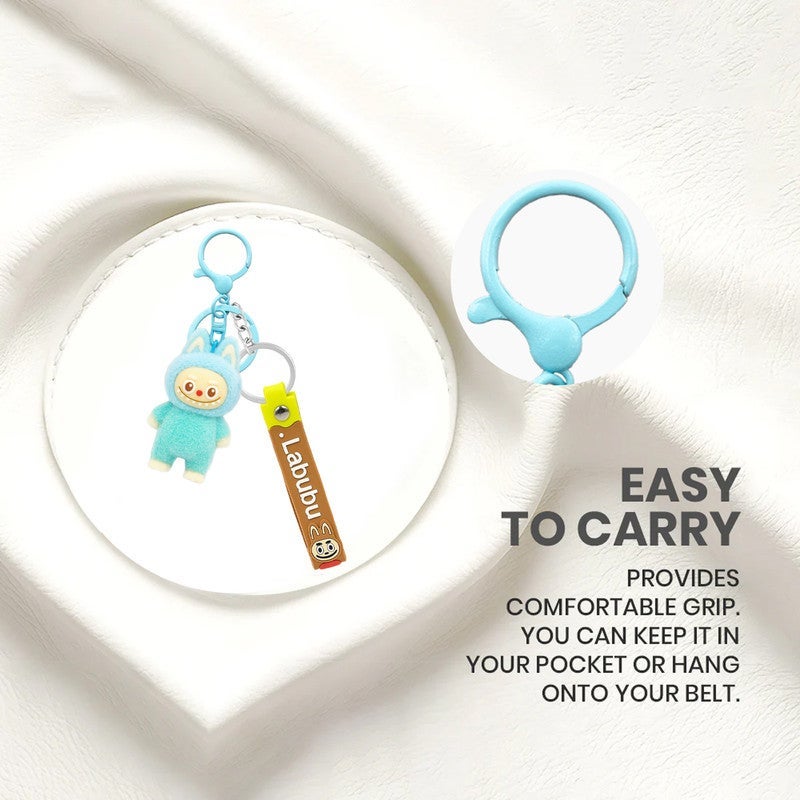 LABUBU Cartoon Character Keychain with Strap and 3D Figure – Soft PVC Key Ring for Keys, Bags, Backpacks and Car Accessories - Image 4