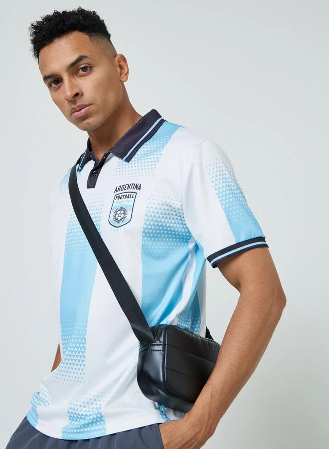 Styli Active Men Argentina Short Sleeve Jersey FIFA Football Polo