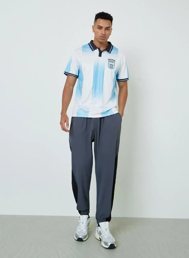 Styli Active Men Argentina Short Sleeve Jersey FIFA Football Polo