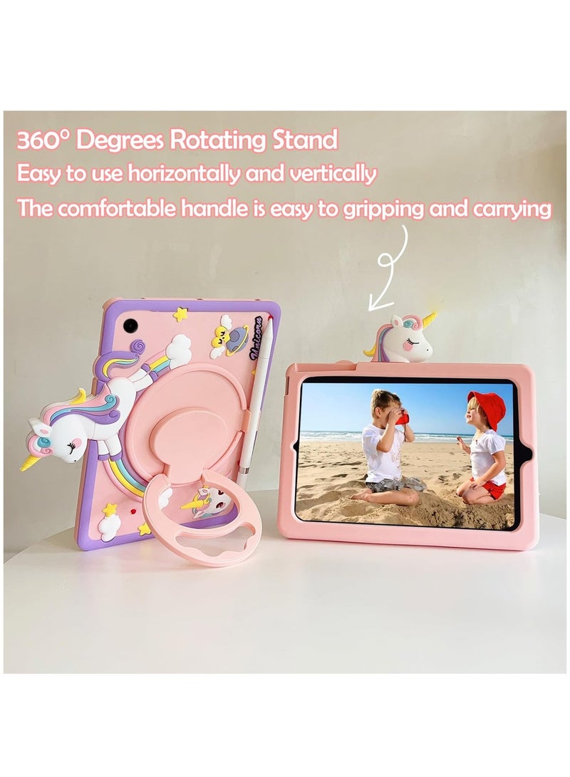 Fankalo Tablet Case Compatible with Samsung Galaxy Tab A9 8.7-Inch 2023 Kids Cover with Pen Holder, 360° Rotating Handle Stand - Image 2