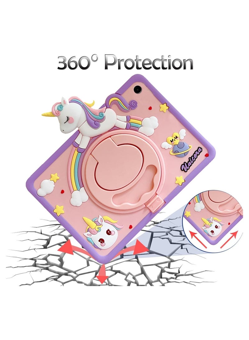 Fankalo Tablet Case Compatible with Samsung Galaxy Tab A9 8.7-Inch 2023 Kids Cover with Pen Holder, 360° Rotating Handle Stand - Image 4