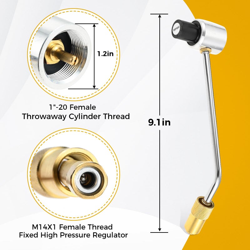 Lemfema 6FT Propane Adapter Hose with Stove Pressure Regulator, 1lb to 20lb Converter Hose for Propane Tank Connection Compatible with Jet-Boil Genesis 2 Burner Stove & Folding Gas Stoves - Image 3