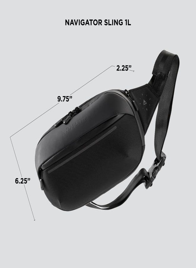 NOMATIC Navigator Sling 1L Bag - 1L w/ 2L Built-In Expansion - Slim & Lightweight Crossbody, Fanny-Pack - Water Resistant Everyday (Black) - Image 5