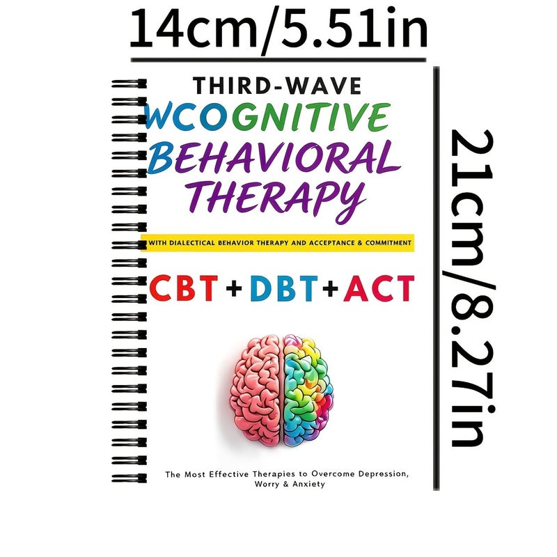 5 في 1 كراسة ملاحظات للعلاج السلوكي المعرفي (CBT) والعلاج السلوكي الجدلي (DBT) والعلاج بالقبول والالتزام (ACT) والاسترخاء بحجم A5 م spiral مع تدريبات مهارات التأقلم مجلة للصحة النفسية مخطط بأسلوب ريترو للبالغين هدية - Image 2