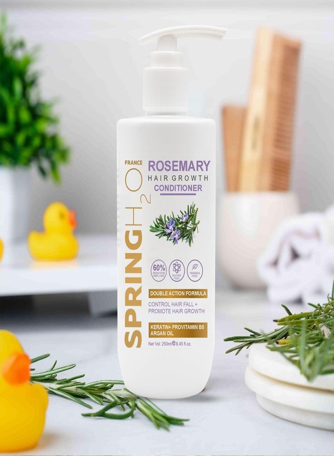 SPRING H2O Rosemary Hair Growth Conditioner 250ml - Natural Hair Loss Treatment with Organic Rosemary Oil & Biotin - Sulfate-Free, Deep Conditioner for Thicker, Fuller Hair - Reduces Breakage & Split Ends - Men & Women - Image 2