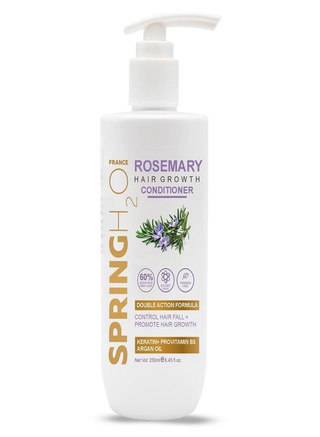 SPRING H2O Rosemary Hair Growth Conditioner 250ml - Natural Hair Loss Treatment with Organic Rosemary Oil & Biotin - Sulfate-Free, Deep Conditioner for Thicker, Fuller Hair - Reduces Breakage & Split Ends - Men & Women - Image 1
