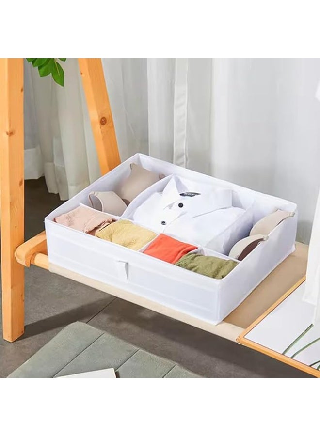 منظم ملابس قابل للطي مقاوم للماء، بسبعة أقسام، مناسب للخزائن والأدراج، المقاس: 44 × 34 × 11 سم، لون أبيض - Image 2