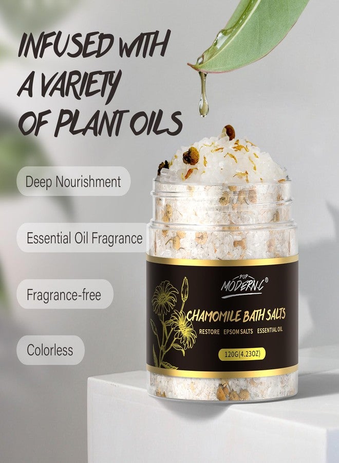 POP MODERN.C Epsom Bath Salts Gift Set for Soaking 4pcs Bath Salts with Essential Oils for Women Relaxing Lavender Eucalyptus Rose Chamomile Bath Set for Women Luxury Spa Birthday Mother's Day Christmas Gift - Image 4