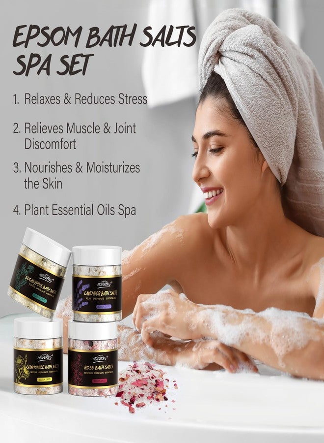 POP MODERN.C Epsom Bath Salts Gift Set for Soaking 4pcs Bath Salts with Essential Oils for Women Relaxing Lavender Eucalyptus Rose Chamomile Bath Set for Women Luxury Spa Birthday Mother's Day Christmas Gift - Image 2