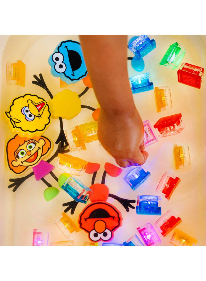 جلو بالز شخصية جلو بالز سيسامي ستريت وألعاب الاستحمام المضيئة للأطفال الصغار مكعبات متوهجة ولعب مائي - Image 5