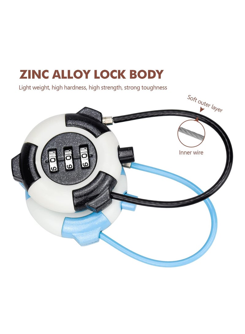 Y&D 2 PCS Luggage Locks, Digit Combination Padlocks Security Padlock Suitcase Locks for Travel Suitcases Bag Case etc(Black and Blue)  - Image 2
