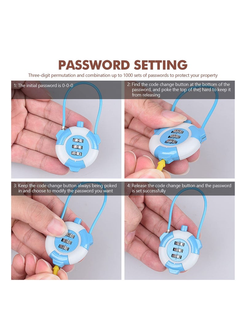 Y&D 2 PCS Luggage Locks, Digit Combination Padlocks Security Padlock Suitcase Locks for Travel Suitcases Bag Case etc(Black and Blue)  - Image 3