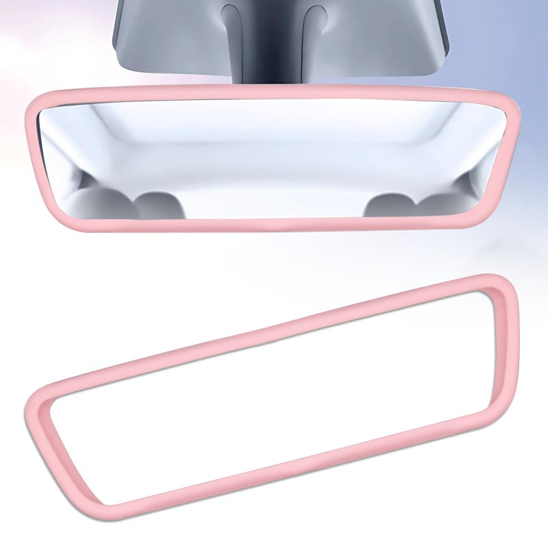 CANIPHA Rear View Mirror Cover Accessories Car Protector Frame Silicone Automotive Mirror Frame Compatible with Modol 3 Y Pink Car Accessories Pink - Image 3