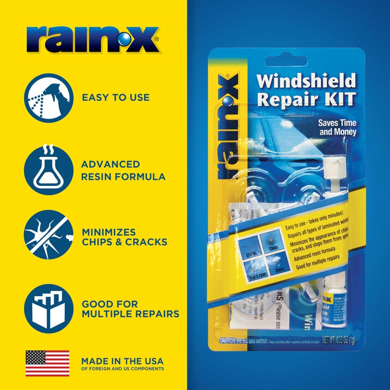 Rain-X 600001 Windshield Repair Kit - Quick and Easy Durable Resin Based Windshield Repair Kit for Chips and Cracks, Good for Round Damage Below 1" in Diameter and Cracks Smaller Than 12" in Length - Image 2