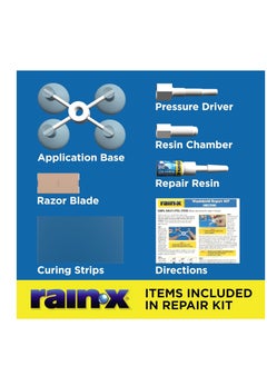 Rain-X Rain-X 600001 Windshield Repair Kit - Quick And Easy Durable Resin Based Kit for Chips and Cracks, Good For Round Damage Below 1" In Diameter And Cracks Smaller Than 12" In Length, BLUE,YELLOW  - Image 2
